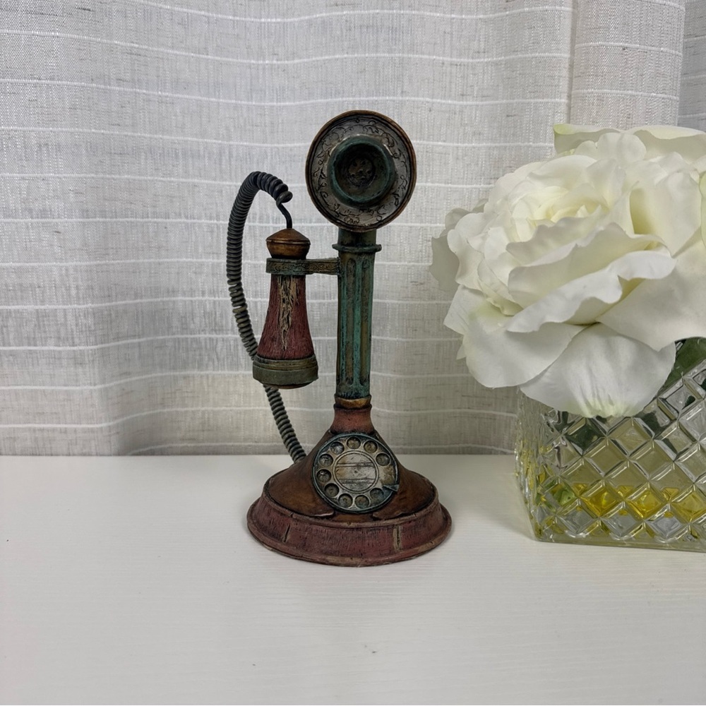 Antique Style Candlestick Phone Decor